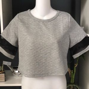 🛍PRICE DROP!🛍 Heather Gray Crop Top Mesh